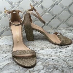 Stuart Weitzman Glittering Gold Heels